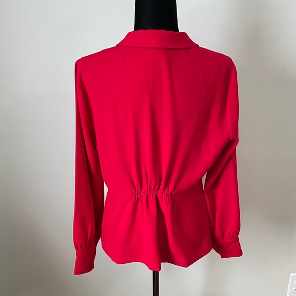 J CREW Drapey Faux-Wrap Top in 365 Crepe 10T - Picture 8 of 11